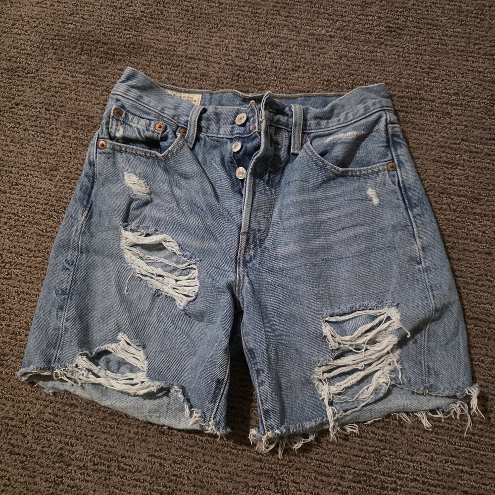 Levi's Ripped Denim Jean Shorts
